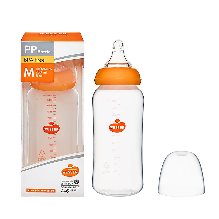 Bình sữa Wesser cổ hẹp 250ml Tiết kiệm - Hình ảnh 4