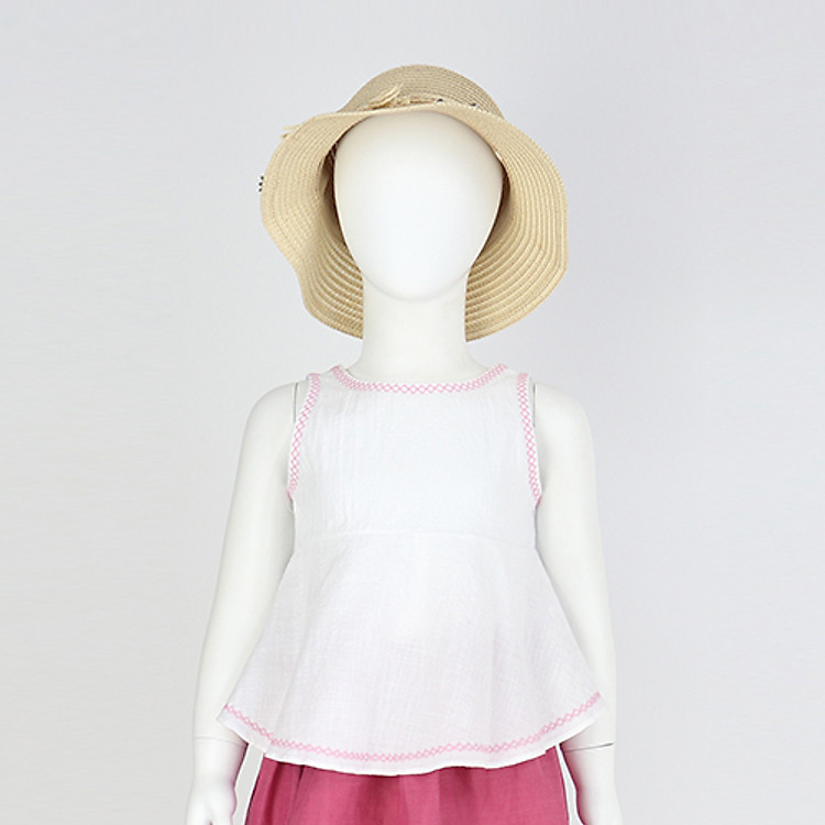 Áo sơ mi bé gái công chúa màu trắng - Nhập khẩu Hàn Quốc