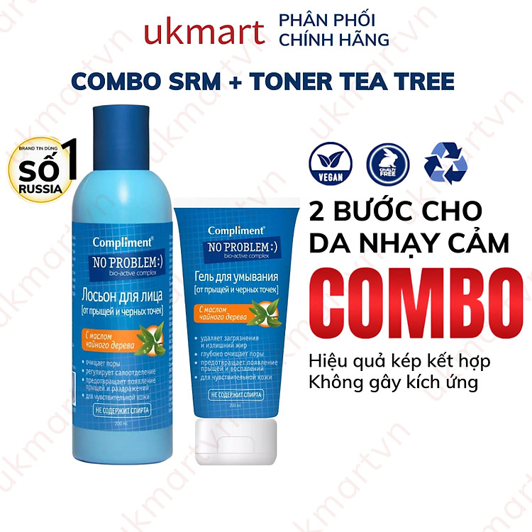 Gel rửa mặt BHA Compliment No Problem làm sạch sâu, giảm viêm & mụn 200ml