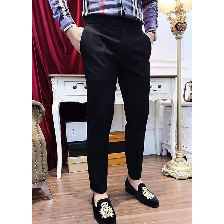 Quần Vải Nam Đen Hàn Quốc DEN55 - Đen