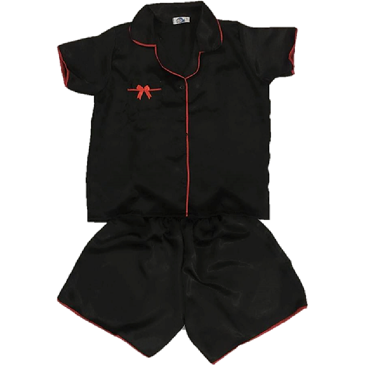 Đồ Mặc Nhà (Ngủ) Vải Satin Lụa Siêu Mát Pijama Thái SATINLUA02 - Đen