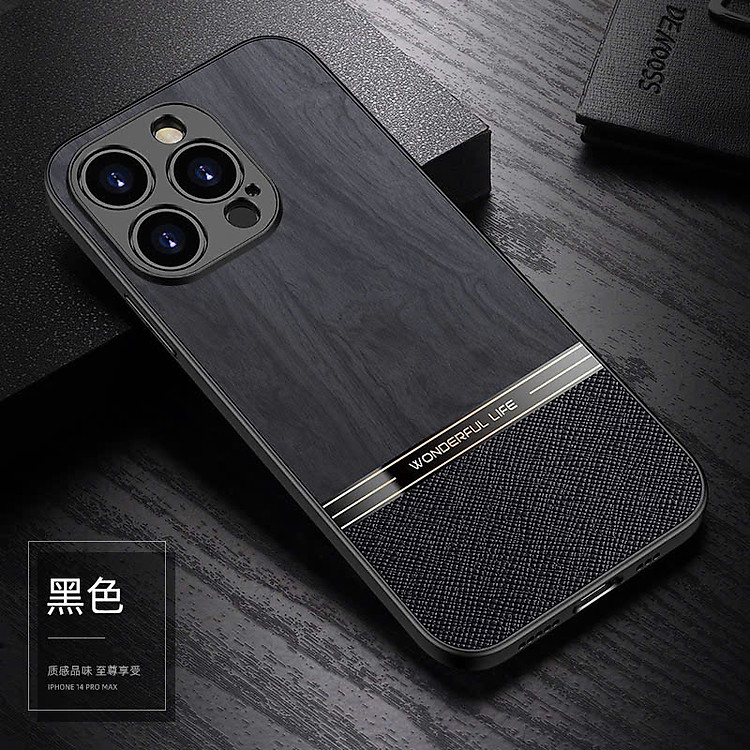 Ốp lưng Da Vân Gỗ cao cấp siêu sang,bảo vệ lưng viền cụm camera dành cho iphone 12/12Pro/12Promax. Hàng Nhập Khẩu