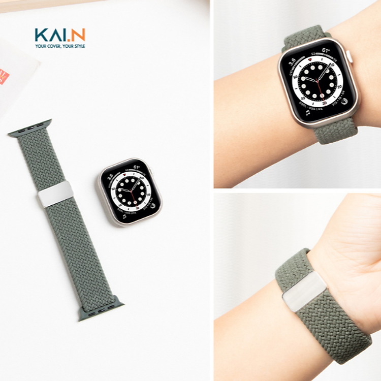 Dây đeo Vải Dệt tự nhiên KAI.N Braided Wire cho Apple Watch Ultra 2/ Ultra/ Apple Watch Series, thoáng khí, mềm mại_ Hàng chính hãng