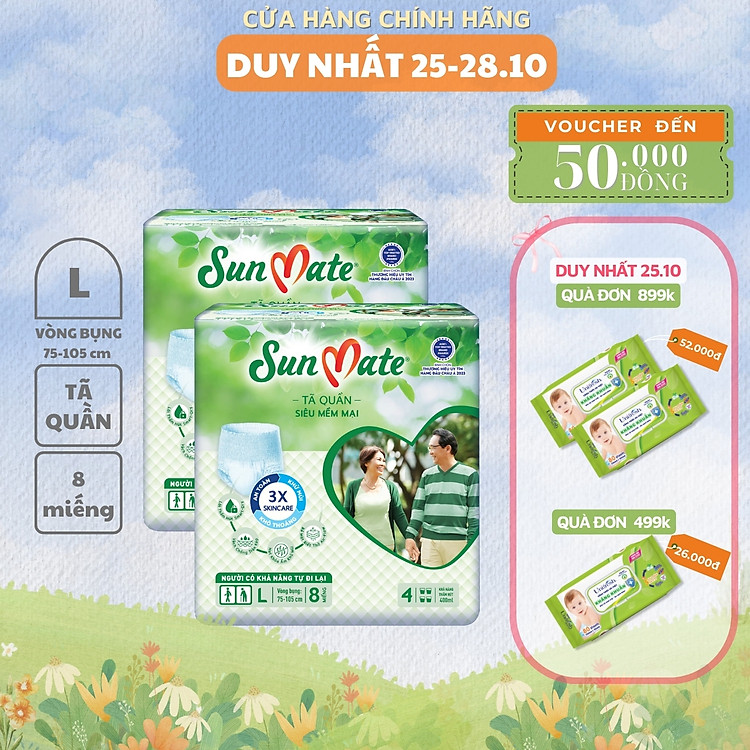 Tham Khảo tại ConCung: Combo 2 Tã quần SunMate siêu mềm mại , nhận ngay nhiều Ưu đãi