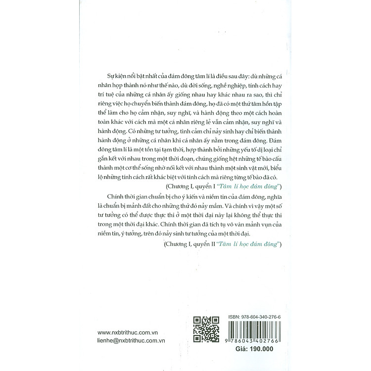TÂM LÍ HỌC ĐÁM ĐÔNG - Cùng Tâm Lí Đám Đông Và Phân Tích Cái Tôi Của S. FREUD (Tái bản lần thứ mười bốn - năm 2022) - Ảnh 2