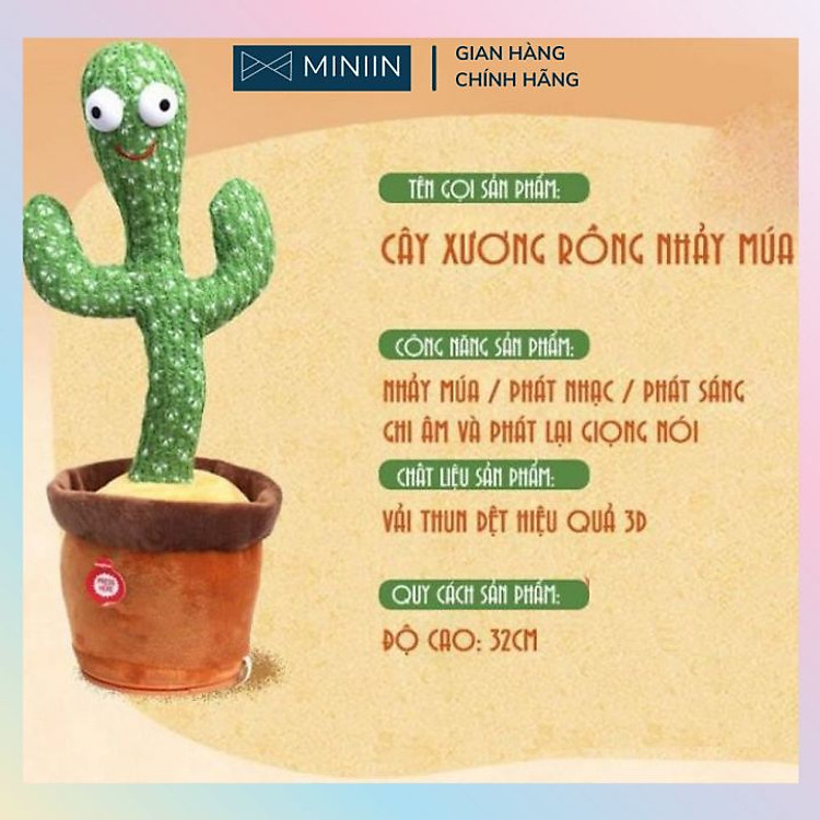Cây Xương Rồng Nhồi Bông Nhạc Mini Chính hãng Tiết kiệm - Hình ảnh 5