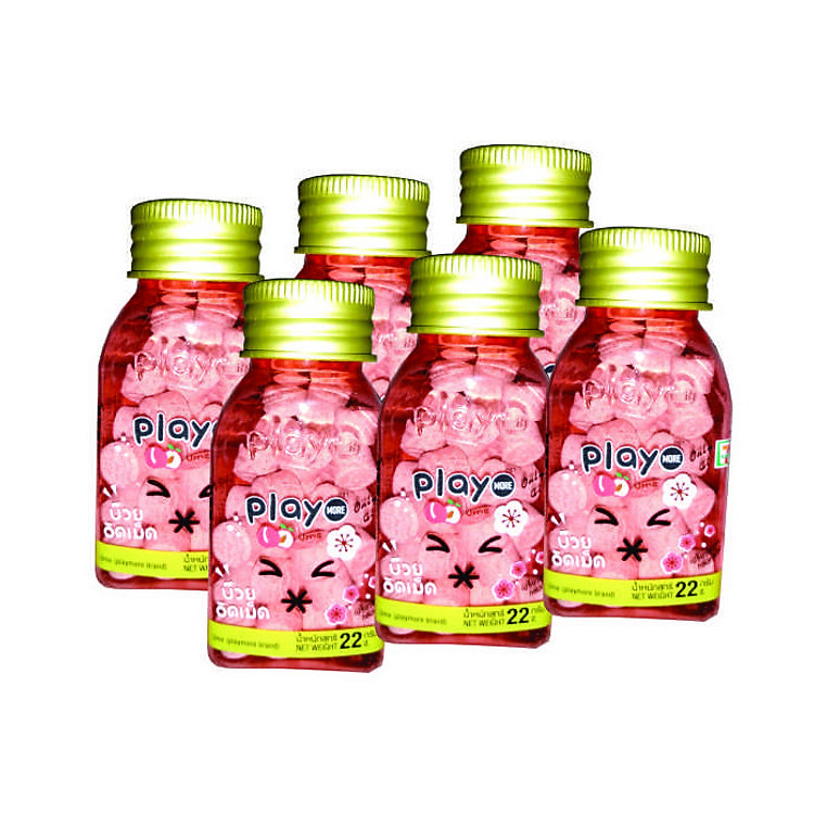 Hộp gồm 06 Hũ kẹo Play More Xí Muội Thái Lan