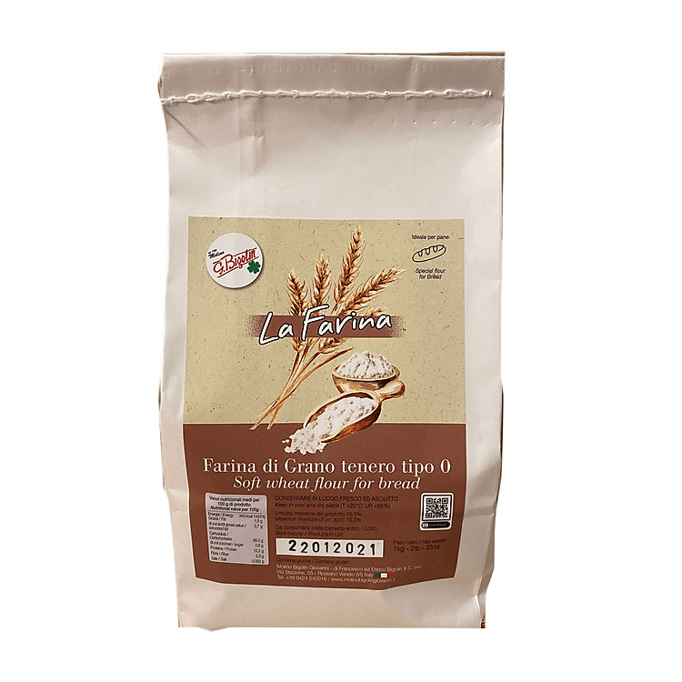 Bột Mì Làm Bánh Mì Molino Bigolin - La Farina” Tipo 0 (1kg/túi)