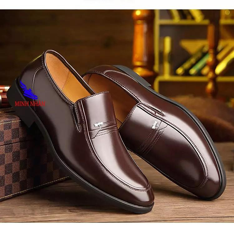 Giày tây nam da bò thật dành cho người trẻ, trung niên, cao niên Doanh Nhân Công sở giày ông già giày của bố O-6