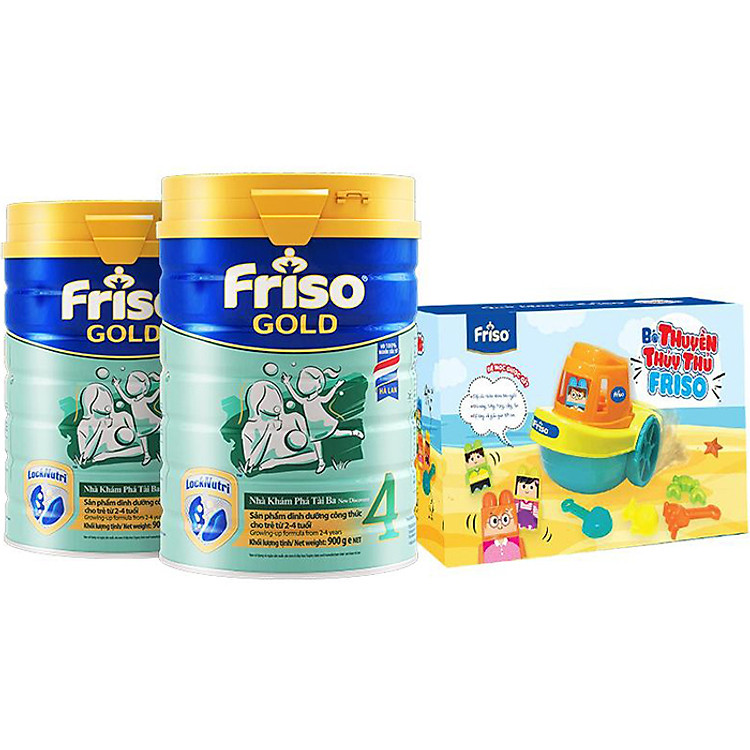 Bộ 2 Lon Sữa Bột Friso Gold 4 Cho Trẻ Từ 2-4 Tuổi 900g + Tặng bộ đồ chơi lắp ráp
