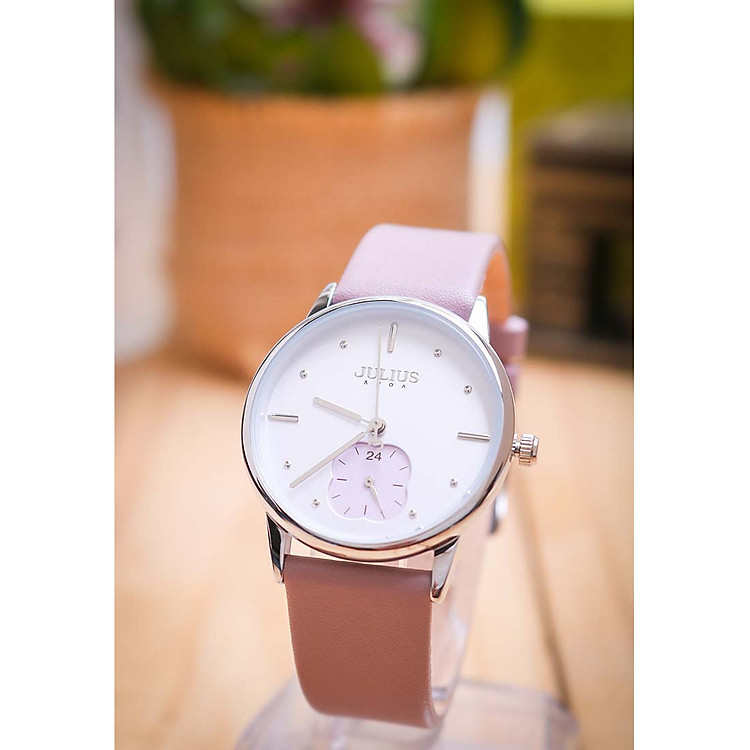 Đồng Hồ Nữ Julius Hàn Quốc JA-1244 Dây Da Chọn Màu