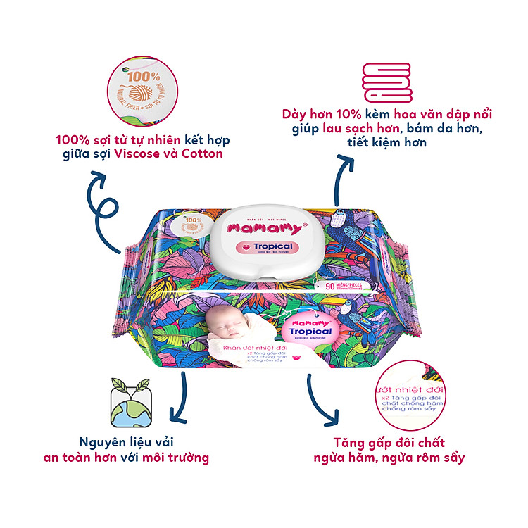 Khăn ướt Mamamy Premium Combo 6 gói Uy tín Giá rẻ - Hình ảnh 5