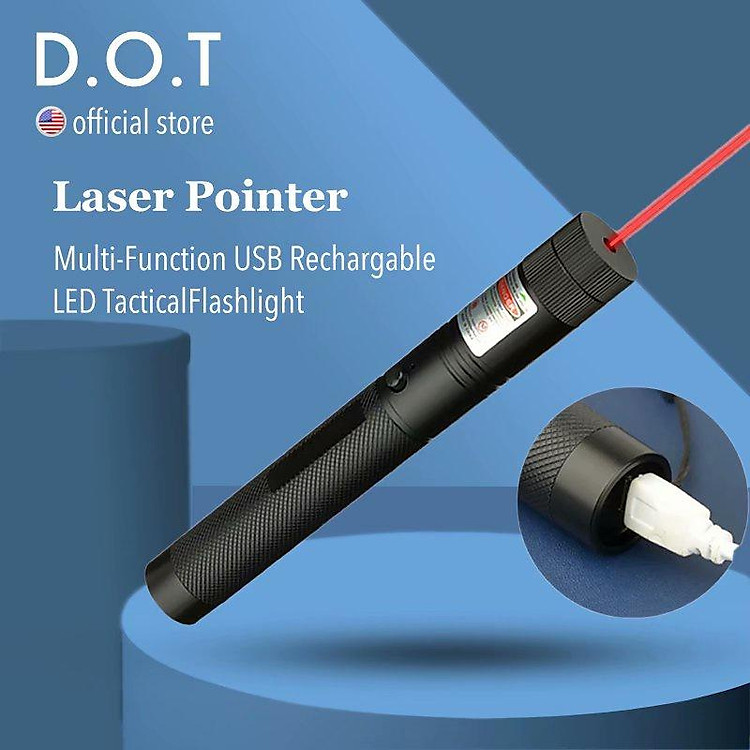 D.O.T USB Đồ chơi con trỏ laser mạnh mẽ cao Bút laser chấm đỏ Con trỏ laser chiến thuật cho đèn đuốc ánh sáng tia laser Cat 303