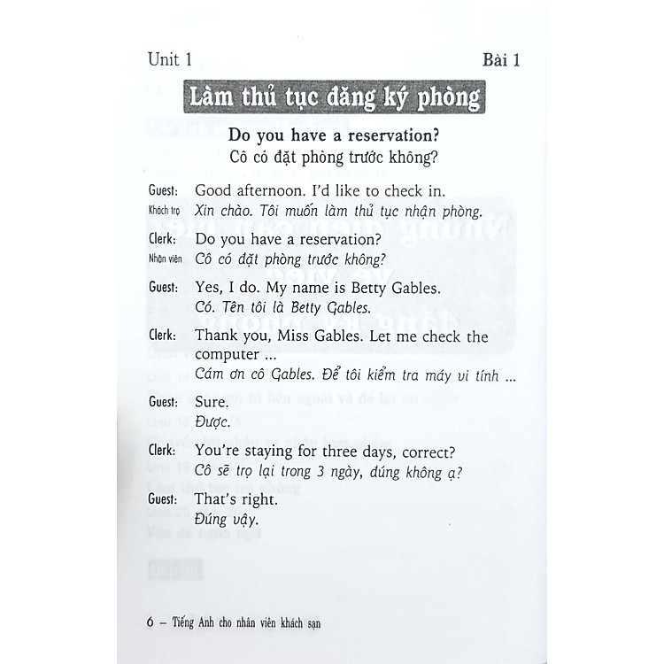 Tiếng Anh Cho Nhân Viên Khách Sạn - Ảnh 4