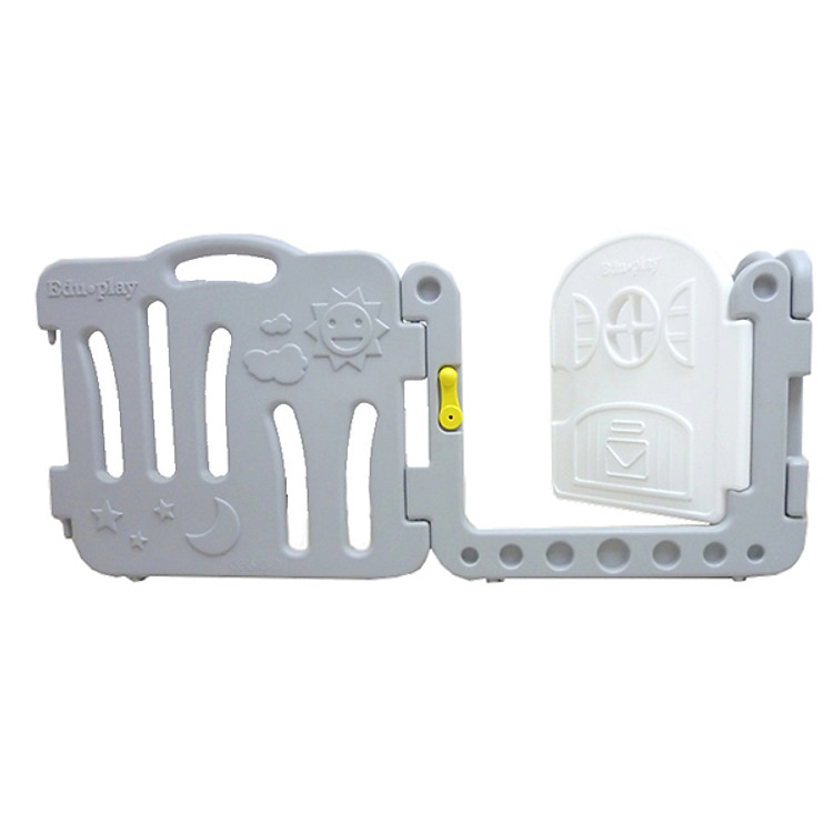 Set 2 Tấm Phụ Kiện (1 Tấm Cửa + 1 Tấm Bên) Dùng Mở Rộng Cũi Quây Good Babyroom Edu.play Hàn Quốc (Màu xám trắng)