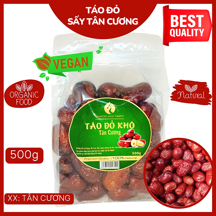 Táo đỏ khô Tân cương của Fonut 250g-500g HÀNG LOẠI 1