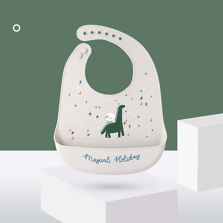 Yếm ăn dặm có máng silicom an toàn, tiện dụng