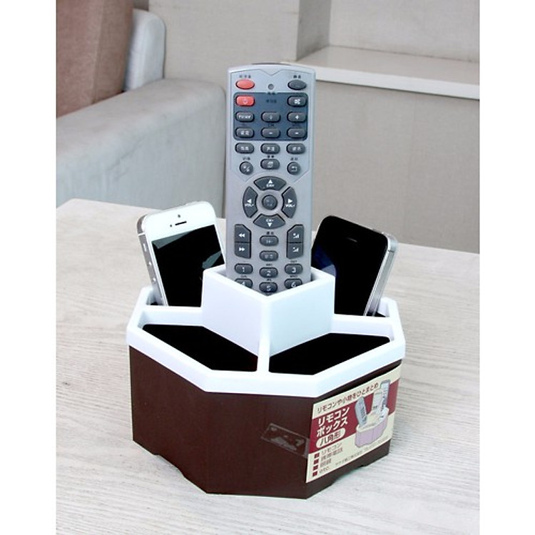Khay đựng điều khiển, điện thoại đa năng màu nâu