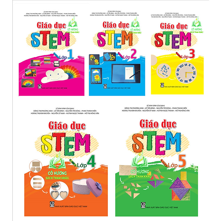 Combo 5 cuốn Giáo dục STEM lớp 1 + 2 + 3 + 4 + 5