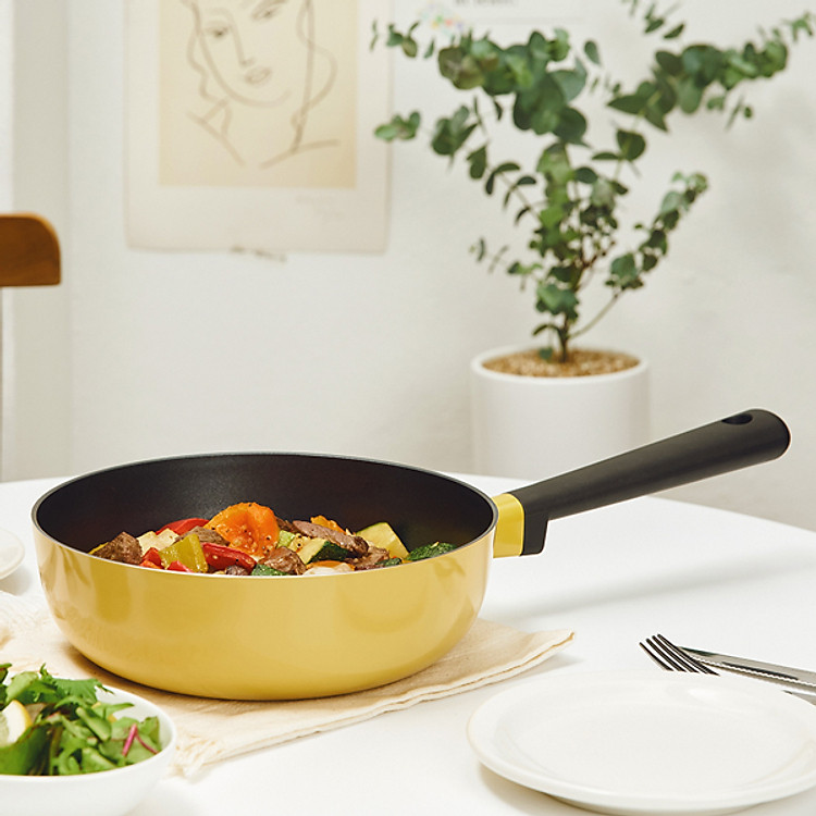 Chảo Sâu Lòng DECOR Lock&Lock LDE1225IH 22cm (màu vàng) - Hàng chính hãng