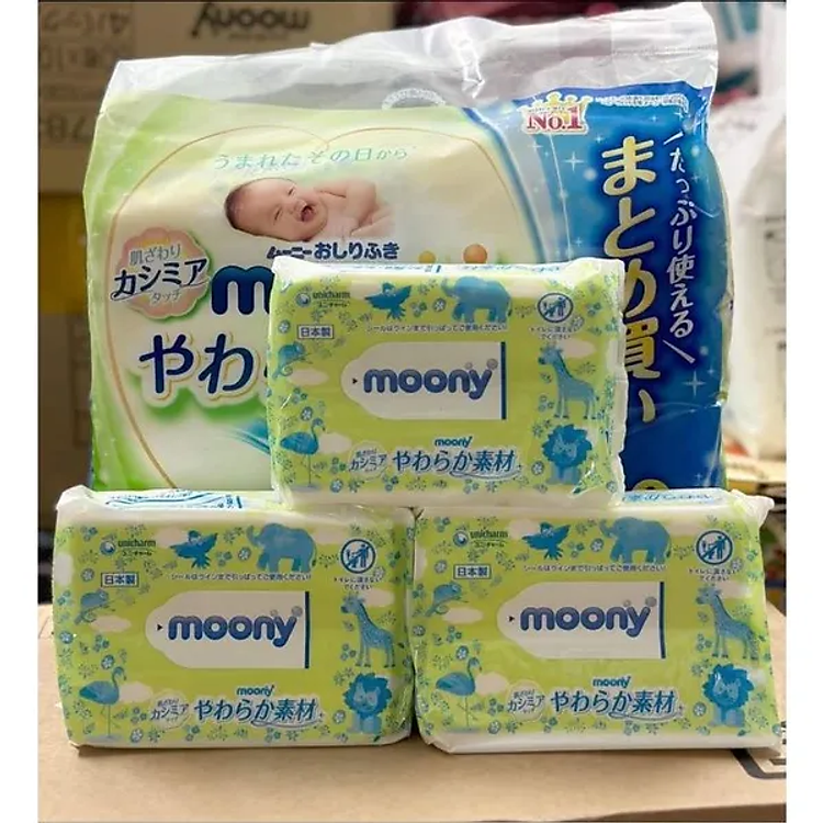 Combo 10 Gói Khăn ướt Moony Nhật Chính hãng Tiết kiệm - Hình ảnh 2