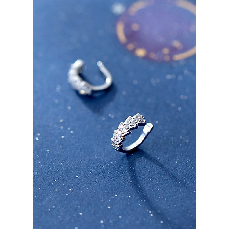 Bông Tai Kẹp Vành Đính Đá