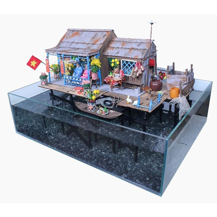 Mô Hình Gỗ DIY Xóm Nhà Sàn Chính hãng Tiết kiệm - Hình ảnh 3