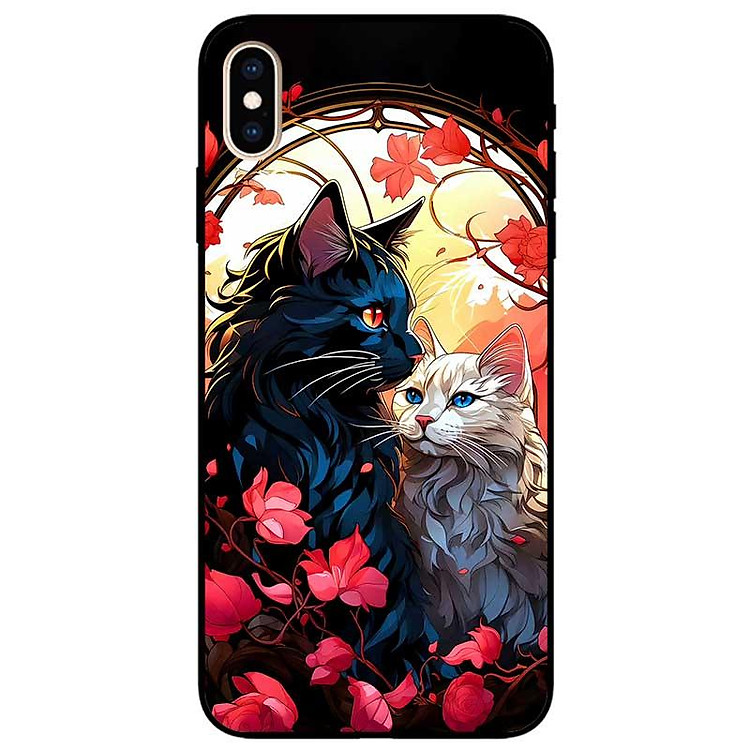 Ốp lưng dành cho Iphone X - Xs - Xs Max - XR - 11 - 11 Pro Max - Mèo Trắng Đen - Hàng Chính Hãng