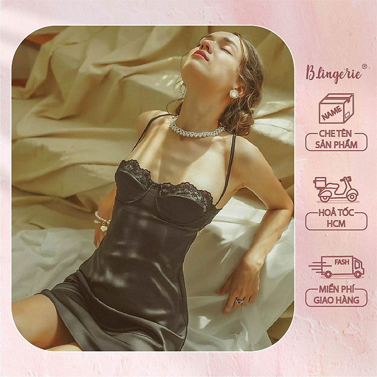 Váy Ngủ Hai Dây Dáng Suông - B.Lingerie