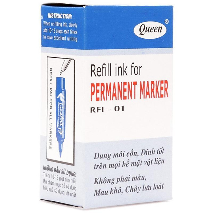 Mực Bút Lông Dầu Queen RFI-01 - Màu Xanh - Ảnh 2