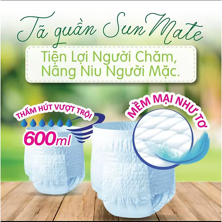 Combo 6 Gói Tã Quần Sunmate XL7 Chính hãng Giá tốt - Hình ảnh 2
