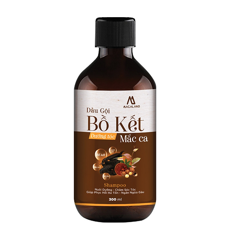 Dầu gội Bồ Kết dưỡng tóc chiết xuất dầu Macadamia 300ml MACALAND dùng cho mọi loại tóc công dụng cung cấp dưỡng chất từ gốc tới ngọn, giảm rụng giảm gàu giảm chẻ ngọn hàng công ty chính hãng, xuất xứ Việt Nam