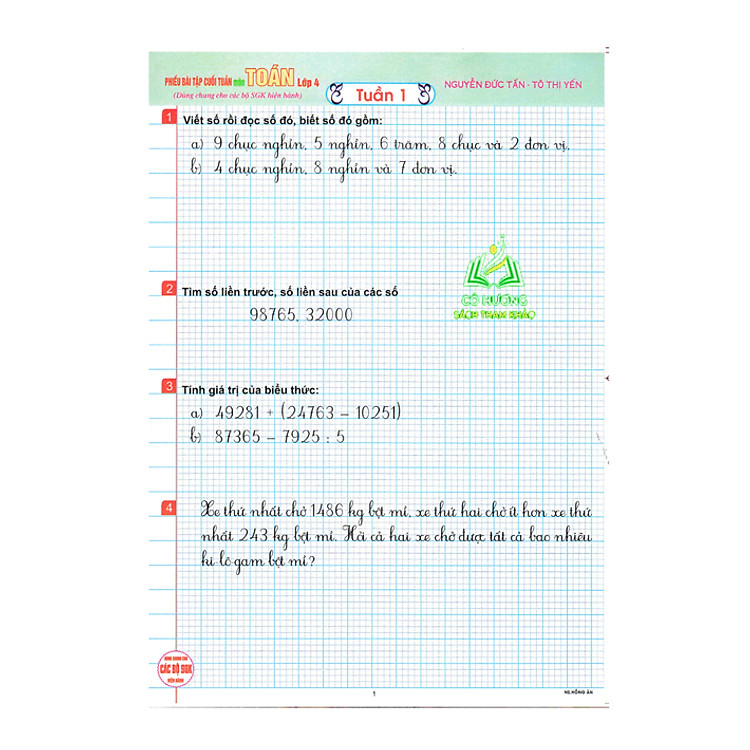 Phiếu Bài Tập Cuối Tuần Môn Toán Lớp 4 (Dùng Chung Cho Các Bộ SGK Hiện Hành)