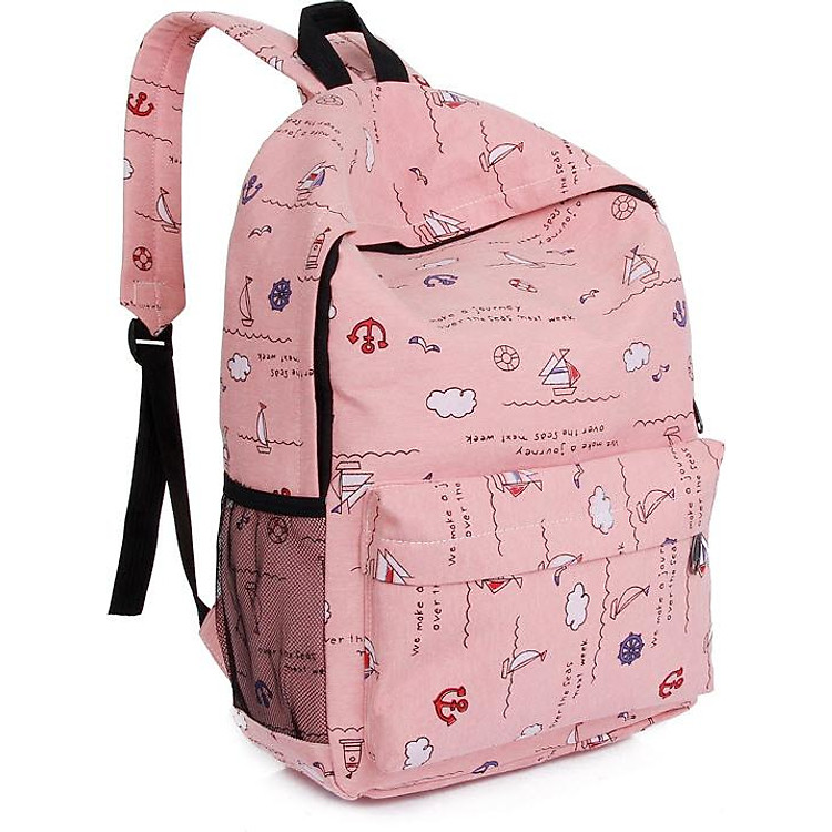 Balo Vải Nữ Đi Học Thời Trang THB76-Hồng (30 x 42cm)