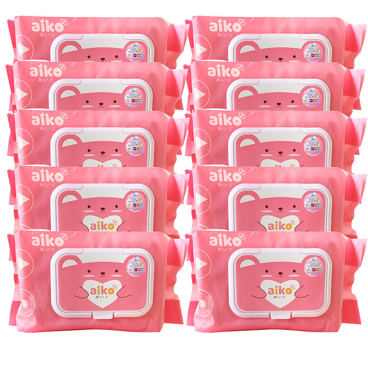 Mua tại Tiki: Combo 10 gói Khăn Giấy Ướt Aiko Chính hãng, giá tốt