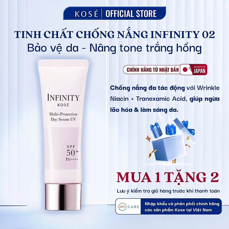Tinh Chất Chống Nắng Dưỡng Trắng, Giảm Nhăn, Chống UV Multi Protection Day Serum Infinity Kosé Nhật Bản 30g