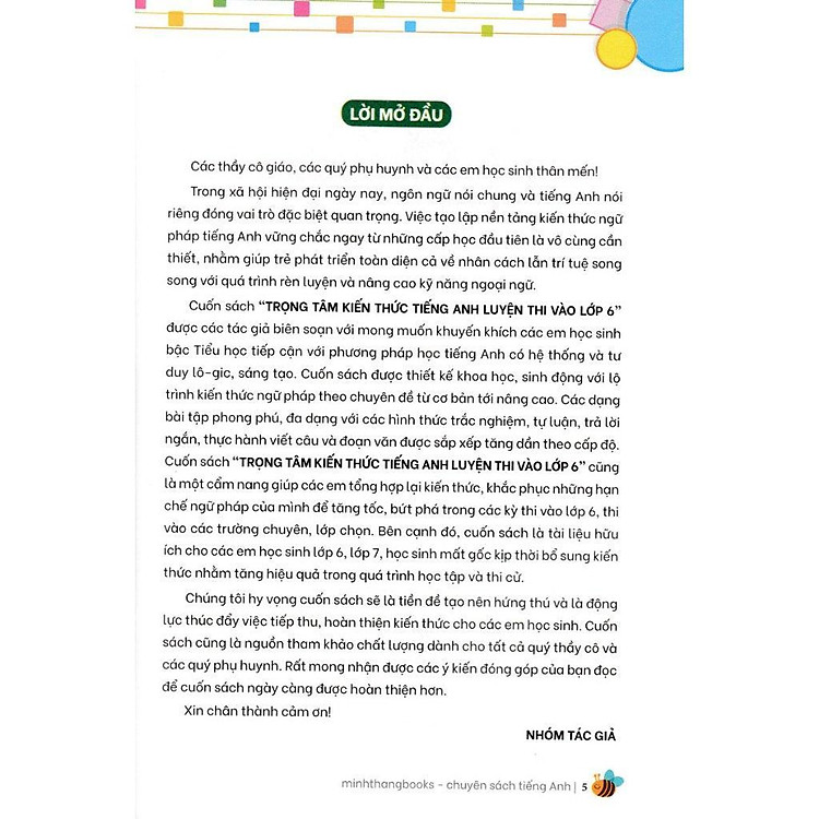 Trọng Tâm Kiến Thức Tiếng Anh Luyện Thi Vào Lớp 6 - Không Đáp Án (Tập 1) - Ảnh 2