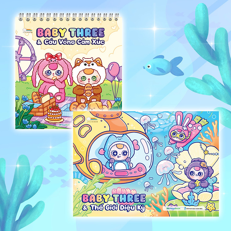 Sách tô màu Baby Three – Thế giới diệu kỳ & Cầu vồng cảm xúc