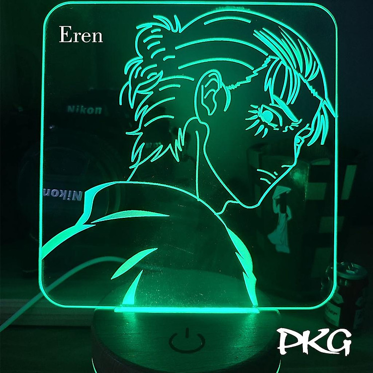 Đèn Ngủ Led 3D EREN nhân vật Anime phát sáng 16 màu cảm ứng có điều khiển từ xa