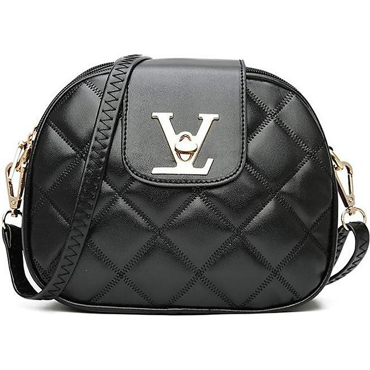 Túi Đeo Chéo Trám LV Nữ Chất Liệu Da Pu Cao Cấp Thời Trang Sành Điệu Trẻ Trung -Đen