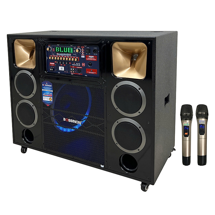 Loa kéo tủ công suất lớn bass 40 đôi dùng bình, có đèn leb thương hiệu Bossinon N8119K- công suất 2.400w- Hàng Chính Hãng