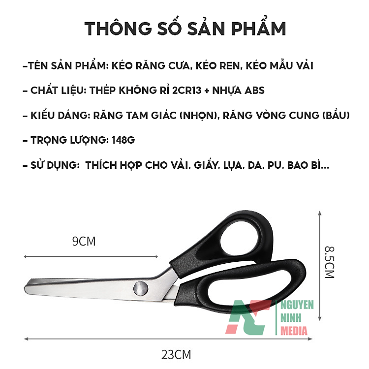 Kéo cắt viền làm thủ công (3mm - 18mm) - Ảnh 6