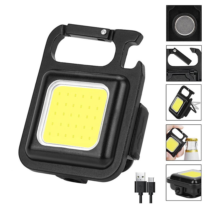 【COD】 Mini Portable Keychain Flashlight Multifunction Work Light Home Emergency Lighting Lamp Corkscrew