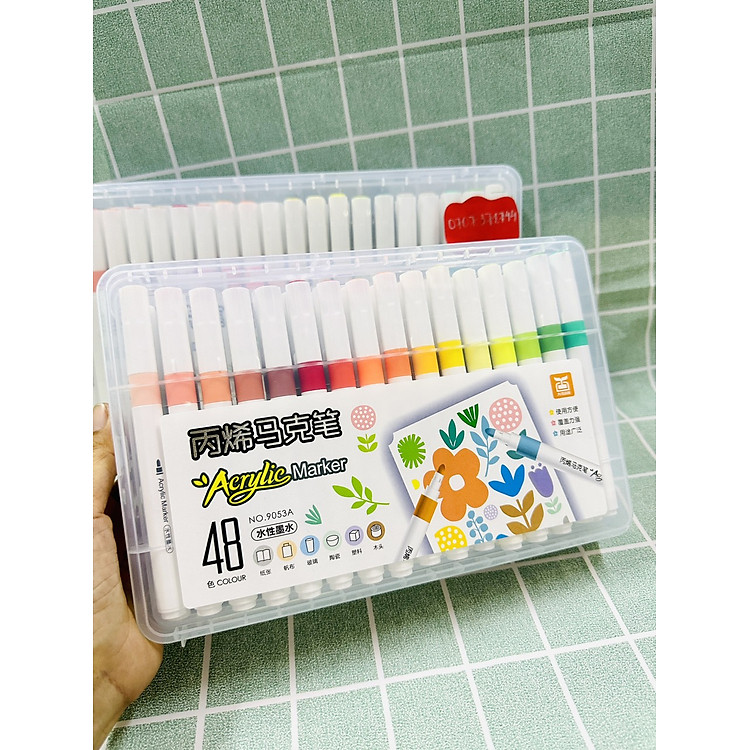 Bút Lông Màu Acrylic Marker (12 màu) - Ảnh 5