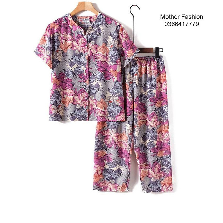 Bộ quần áo bà già, quần áo nữ trung niên, bộ quần áo cho mẹ, cho bà, bộ quần áo nữ trung tuổi MF52