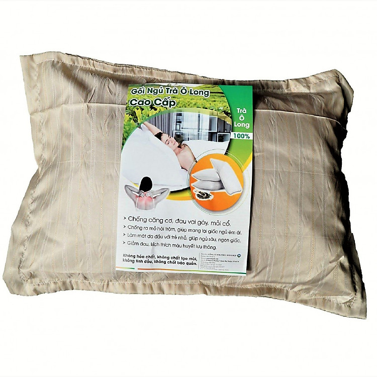 Gối Ngủ Trà Ô Long Cao Cấp (40 x 60 cm) - màu ngẫu nhiên