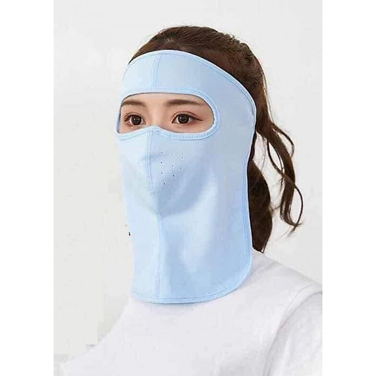Khẩu trang ninja chống nắng che mặt, che cổ- Màu xanh da trời