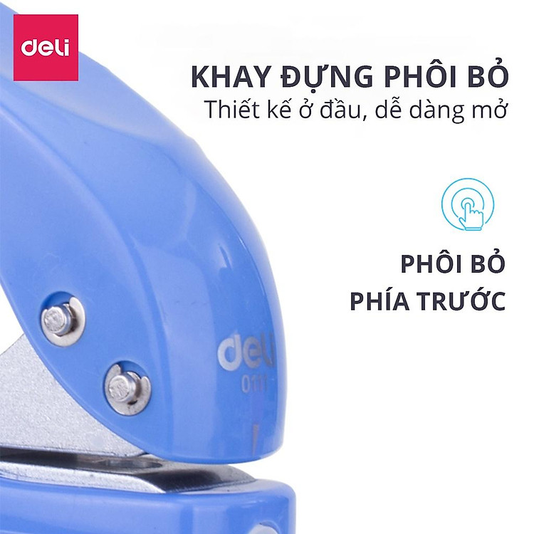 Kìm Bấm Đục Lỗ Giấy Mini Deli E0111 - Màu Ngẫu Nhiên - Ảnh 4