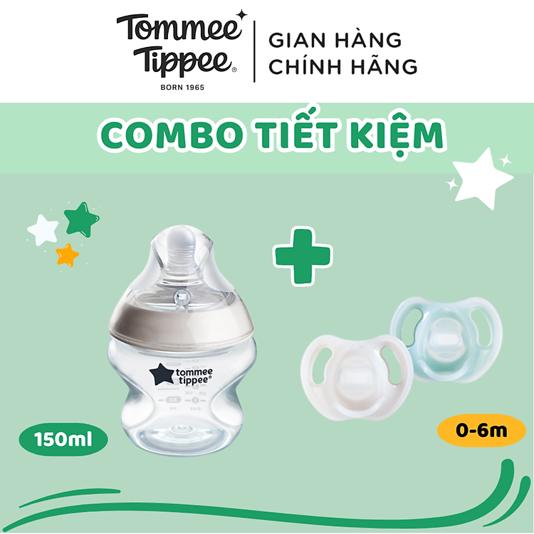 COMBO Ty Ngậm & Bình Sữa Tommee Tippee Tiết kiệm - Hình ảnh 2