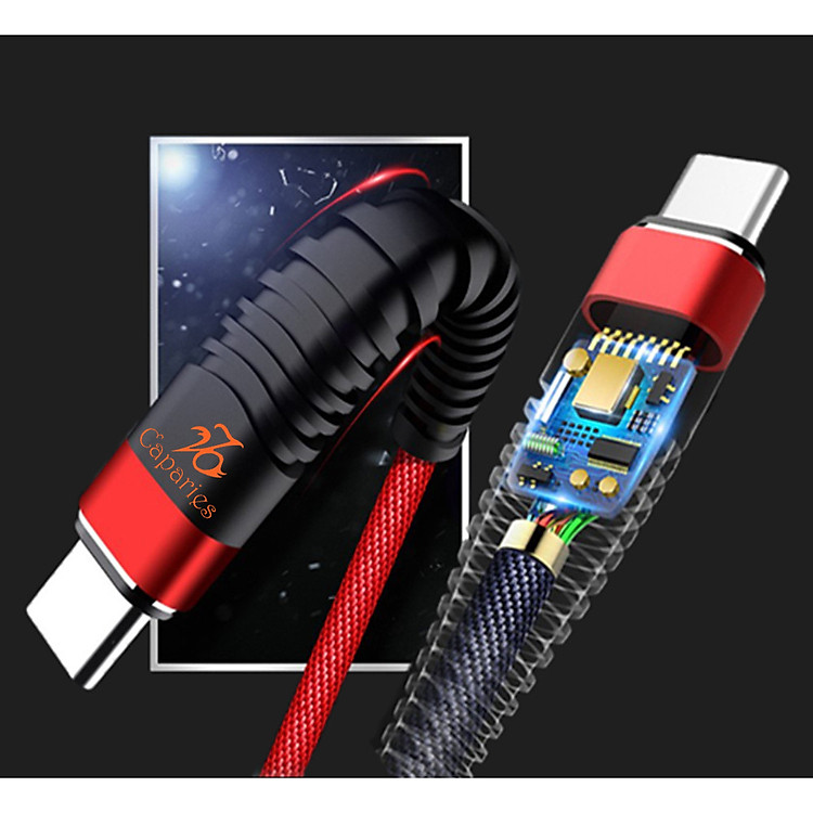 Cáp Sạc TYPE-C Sạc nhanh QC 3.0 Siêu Bền, Dài 1 Mét , Dây dù 6 Lớp - CHÍNH HẢNG CAPARIES